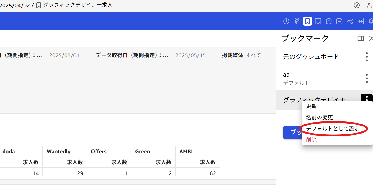 デフォルトとして設定